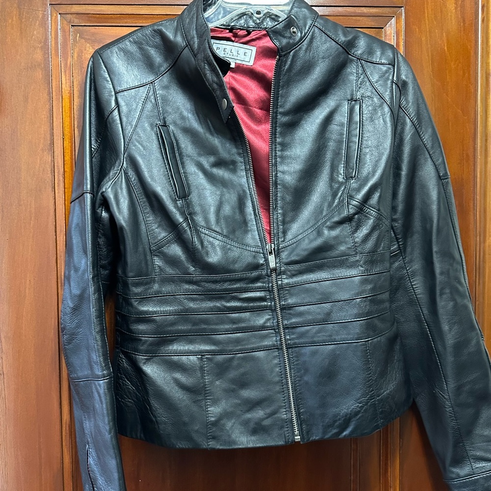 Pelle leather moto jacket.